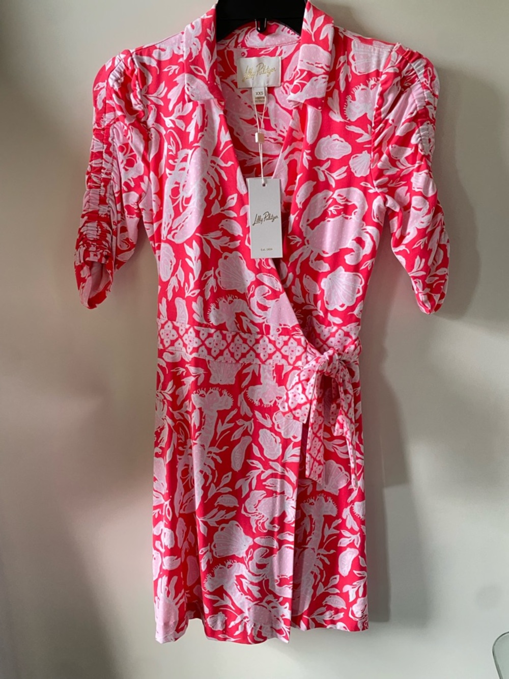 Lilly Pulitzer Ibby Skort Romper XXS Pink Coral Floral Wrap NWT